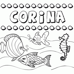 Desenhos do nome Corina para imprimir e colorir com as crianças