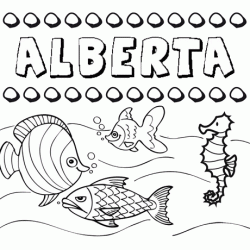 Desenhos do nome Alberta para imprimir e colorir com as crianças