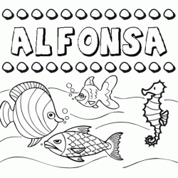 Desenhos do nome Alfonsa para imprimir e colorir com as crianças