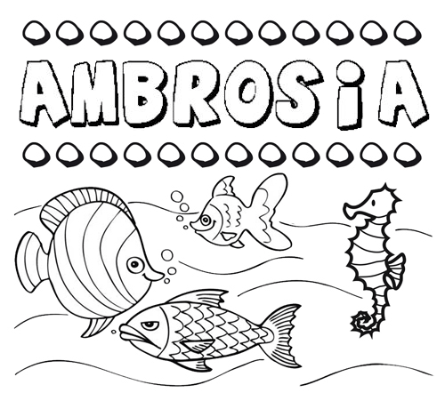 Desenhos do nome Ambrosia para imprimir e colorir com as crianças