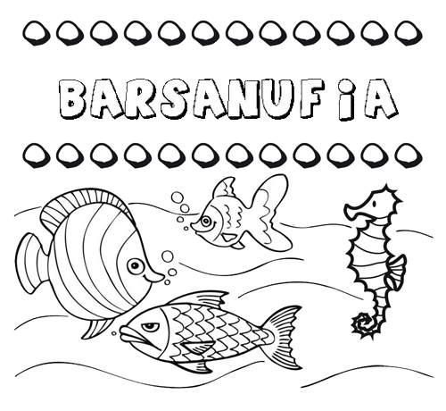 Desenhos do nome Barsanufia para imprimir e colorir com as crianças