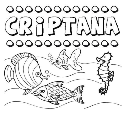 Desenhos do nome Criptana para imprimir e colorir com as crianças
