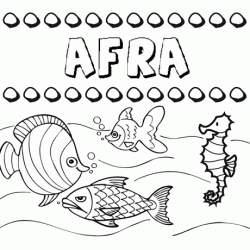 Desenhos do nome Afra para imprimir e colorir com as crianças