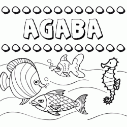 Desenhos do nome Agaba para imprimir e colorir com as crianças