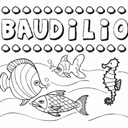 Desenhos do nome Baudilio para imprimir e colorir com as crianças