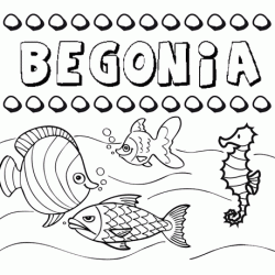 Desenhos do nome Begonia para imprimir e colorir com as crianças