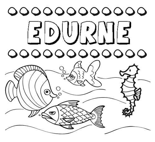 Desenhos do nome Edurne para imprimir e colorir com as crianças