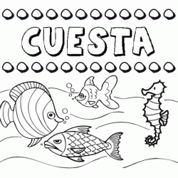 Desenhos do nome Cuesta para imprimir e colorir com as crianças