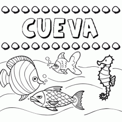 Desenhos do nome Cueva para imprimir e colorir com as crianças