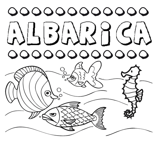 Desenhos do nome Albarica para imprimir e colorir com as crianças