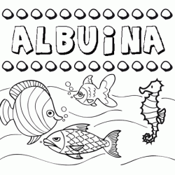 Desenhos do nome Albuina para imprimir e colorir com as crianças