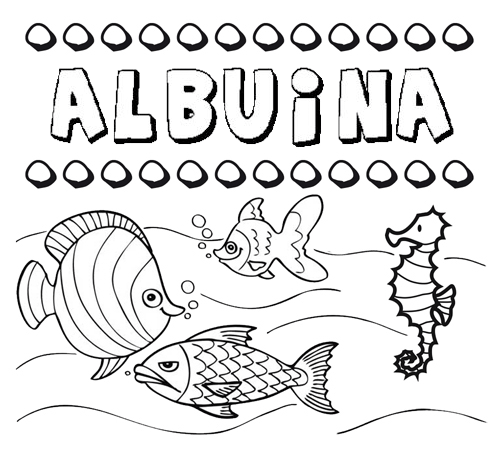 Desenhos do nome Albuina para imprimir e colorir com as crianças