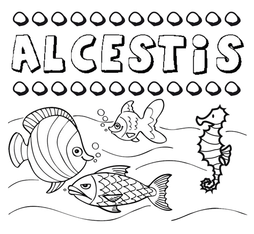 Desenhos do nome Alcestis para imprimir e colorir com as crianças