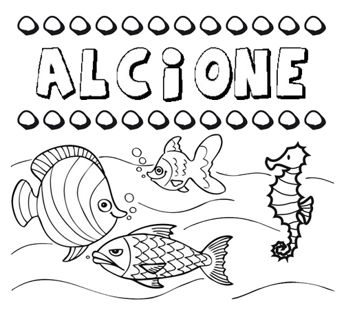 Desenhos do nome Alcione para imprimir e colorir com as crianças