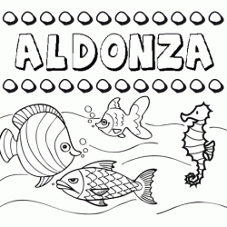 Desenhos do nome Aldonza para imprimir e colorir com as crianças