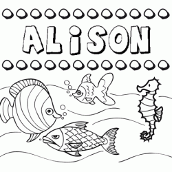 Desenhos do nome Alison para imprimir e colorir com as crianças
