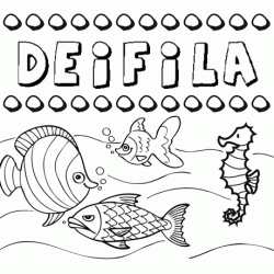 Desenhos do nome Deífila para imprimir e colorir com as crianças