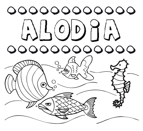 Desenhos do nome Alodia para imprimir e colorir com as crianças
