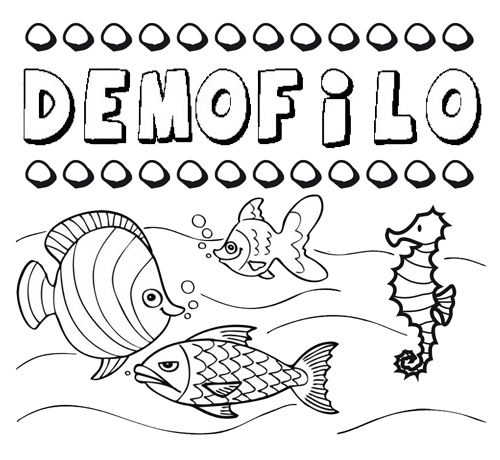 Desenhos do nome Demófilo para imprimir e colorir com as crianças