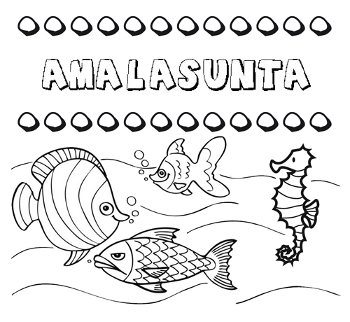 Desenhos do nome Amalasunta para imprimir e colorir com as crianças