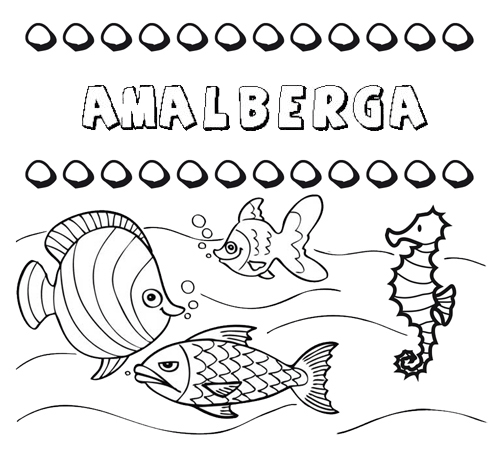 Desenhos do nome Amalberga para imprimir e colorir com as crianças