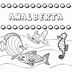 Desenhos do nome Amalberta para imprimir e colorir com as crianças
