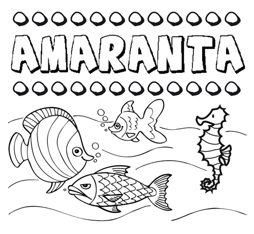 Desenhos do nome Amaranta para imprimir e colorir com as crianças