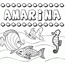 Desenhos do nome Amarina para imprimir e colorir com as crianças