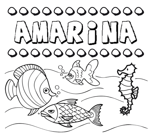 Desenhos do nome Amarina para imprimir e colorir com as crianças