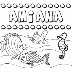 Desenhos do nome Amiana para imprimir e colorir com as crianças