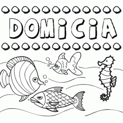 Desenhos do nome Domicia para imprimir e colorir com as crianças