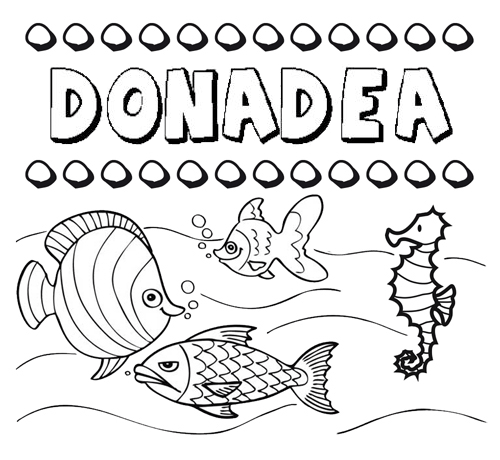 Desenhos do nome Donadea para imprimir e colorir com as crianças