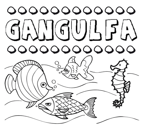 Desenhos do nome Gangulfa para imprimir e colorir com as crianças
