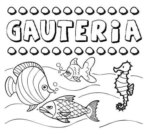 Desenhos do nome Gauteria para imprimir e colorir com as crianças