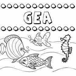 Desenhos do nome Gea para imprimir e colorir com as crianças