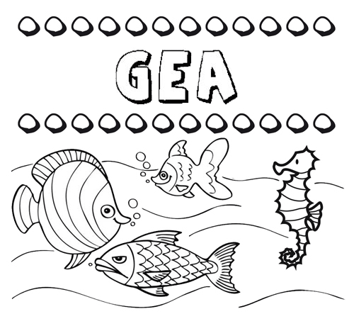 Desenhos do nome Gea para imprimir e colorir com as crianças