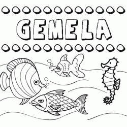 Desenhos do nome Gemela para imprimir e colorir com as crianças