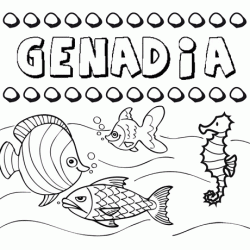 Desenhos do nome Genadia para imprimir e colorir com as crianças