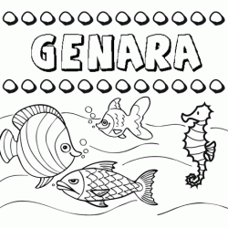 Desenhos do nome Genara para imprimir e colorir com as crianças