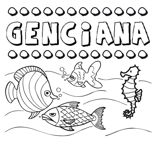 Desenhos do nome Genciana para imprimir e colorir com as crianças