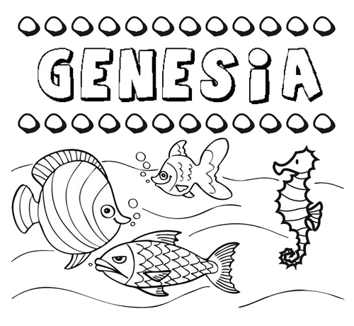 Desenhos do nome Genesia para imprimir e colorir com as crianças