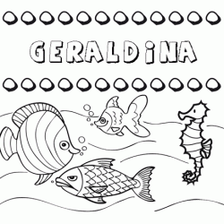 Desenhos do nome Geraldina para imprimir e colorir com as crianças