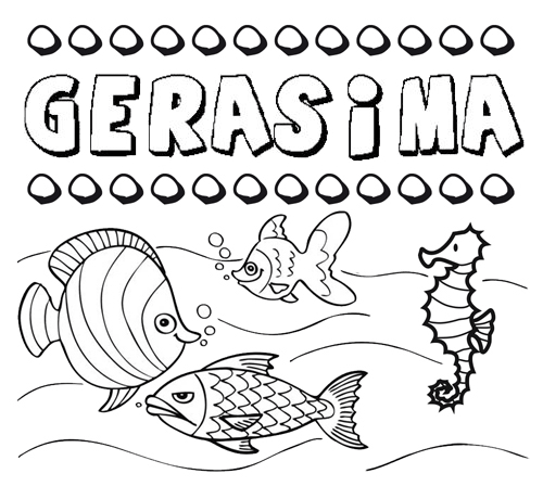 Desenhos do nome Gerásima para imprimir e colorir com as crianças