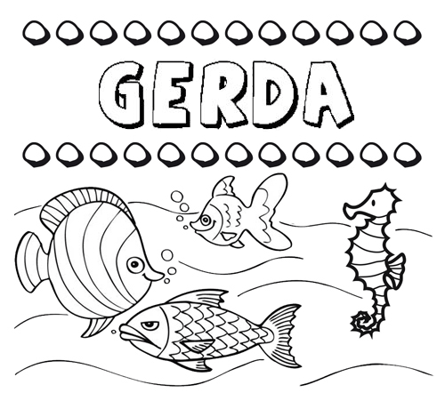 Desenhos do nome Gerda para imprimir e colorir com as crianças