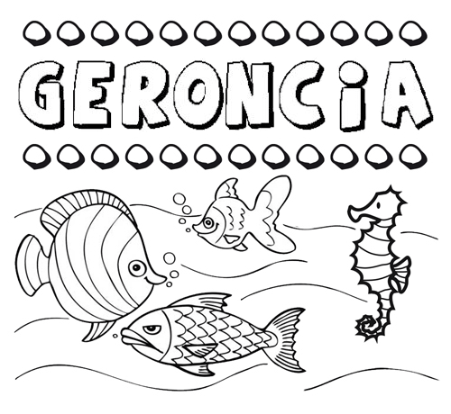 Desenhos do nome Geroncia para imprimir e colorir com as crianças