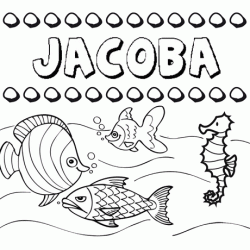 Desenhos do nome Jacoba para imprimir e colorir com as crianças