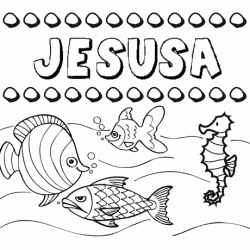 Desenhos do nome Jesusa para imprimir e colorir com as crianças