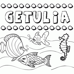 Desenhos do nome Getulia para imprimir e colorir com as crianças