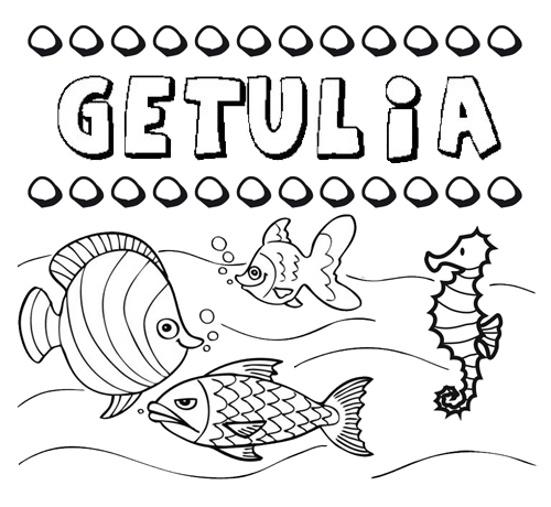 Desenhos do nome Getulia para imprimir e colorir com as crianças