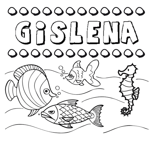Desenhos do nome Gislena para imprimir e colorir com as crianças